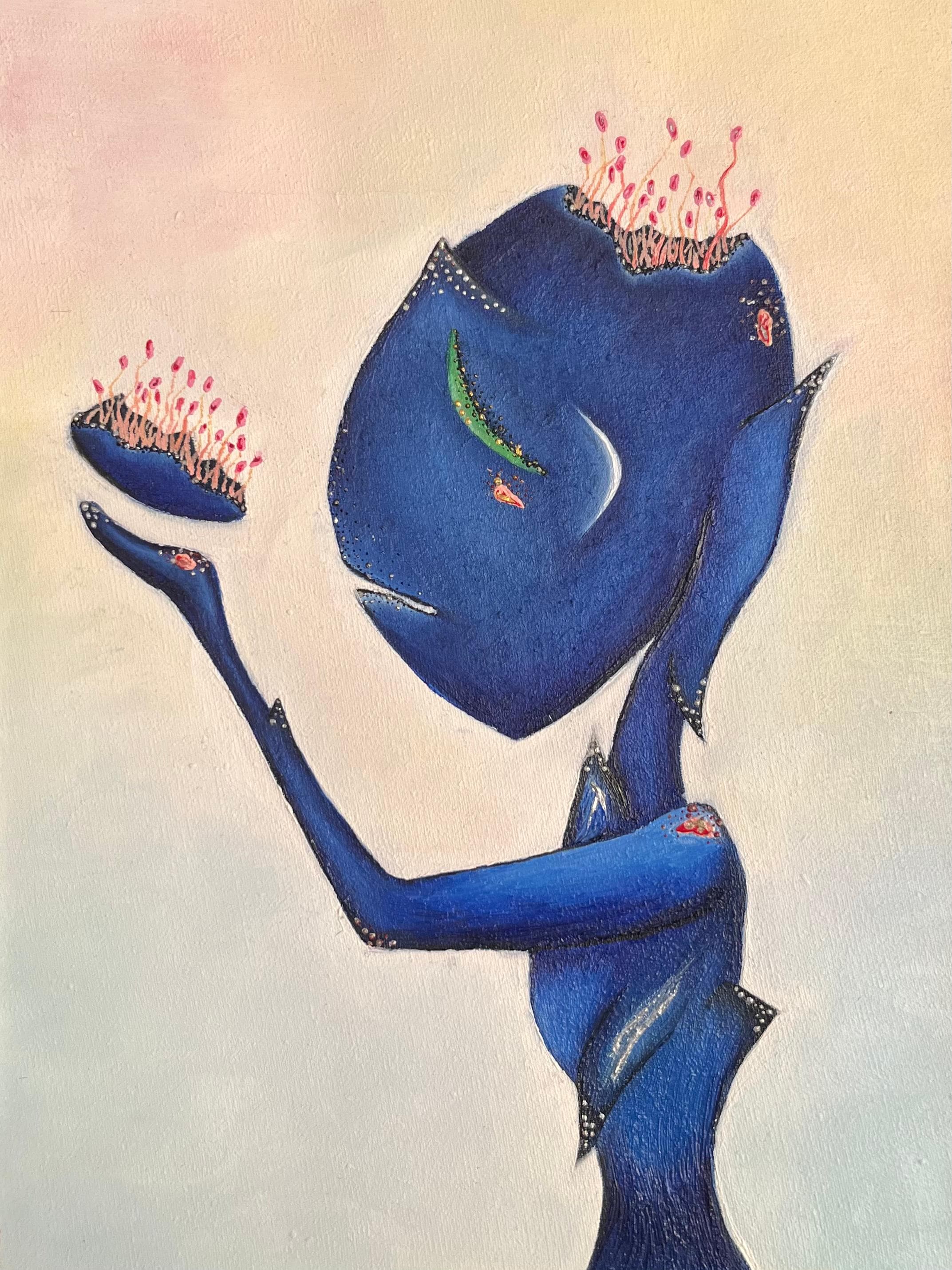 Holding Self, painting by Mariam Muravei-Olkhovaia